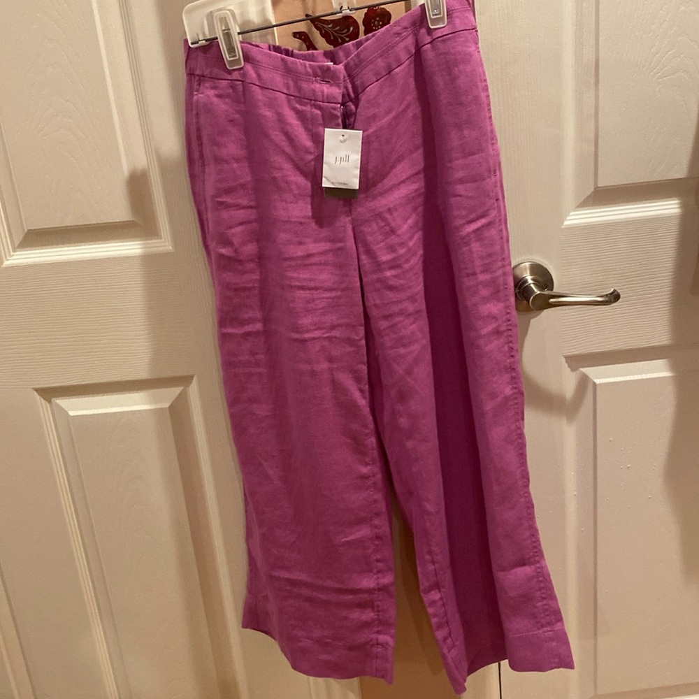 JJILL easy linen wide leg crops.  NWT.  Wild Orchid size PXS